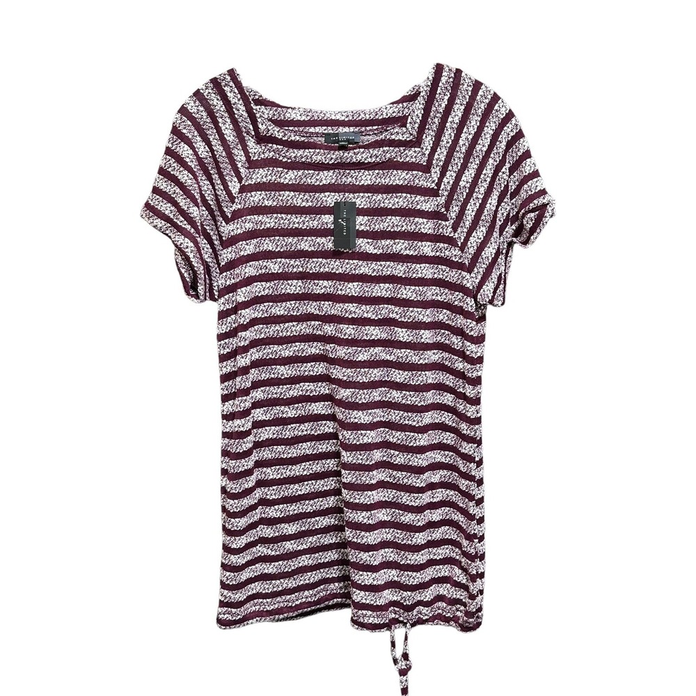 The Limited Knit Shirt Top Womens M Striped Stretchy Preppy Office School Casual